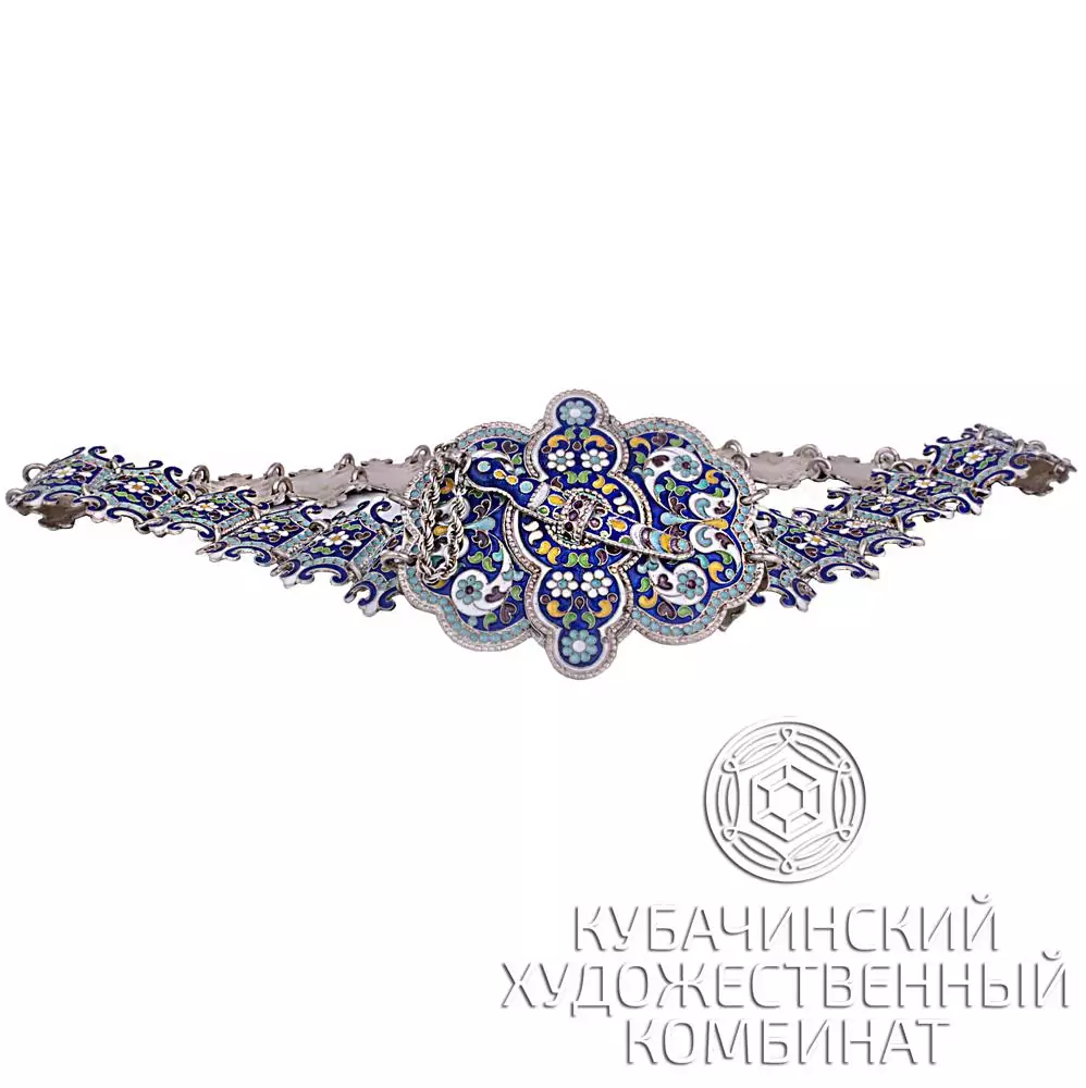 Пояс из серебра с эмалью