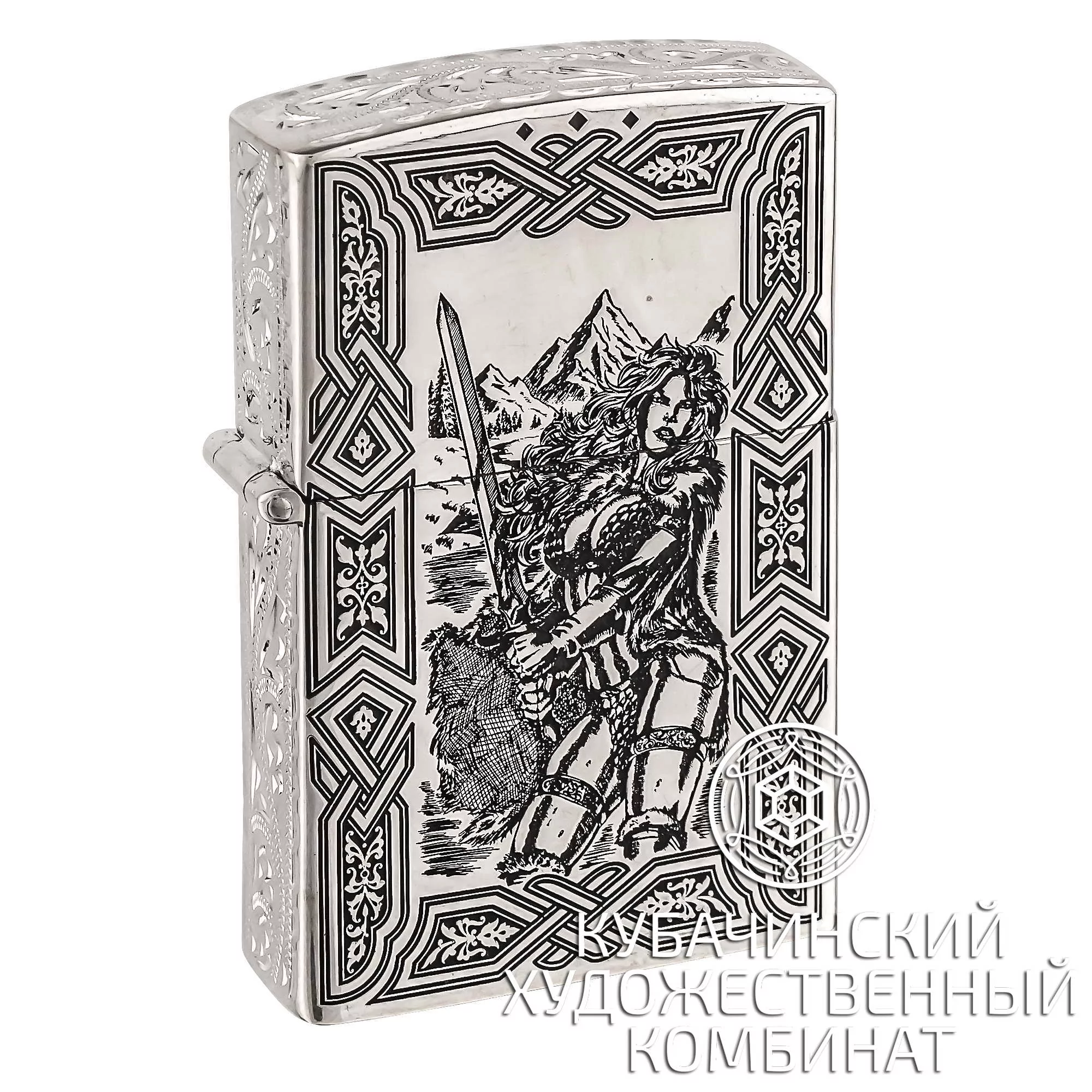 Зажигалка серебряная