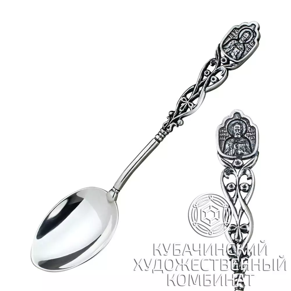 Ложка чайная ручной работы из серебра