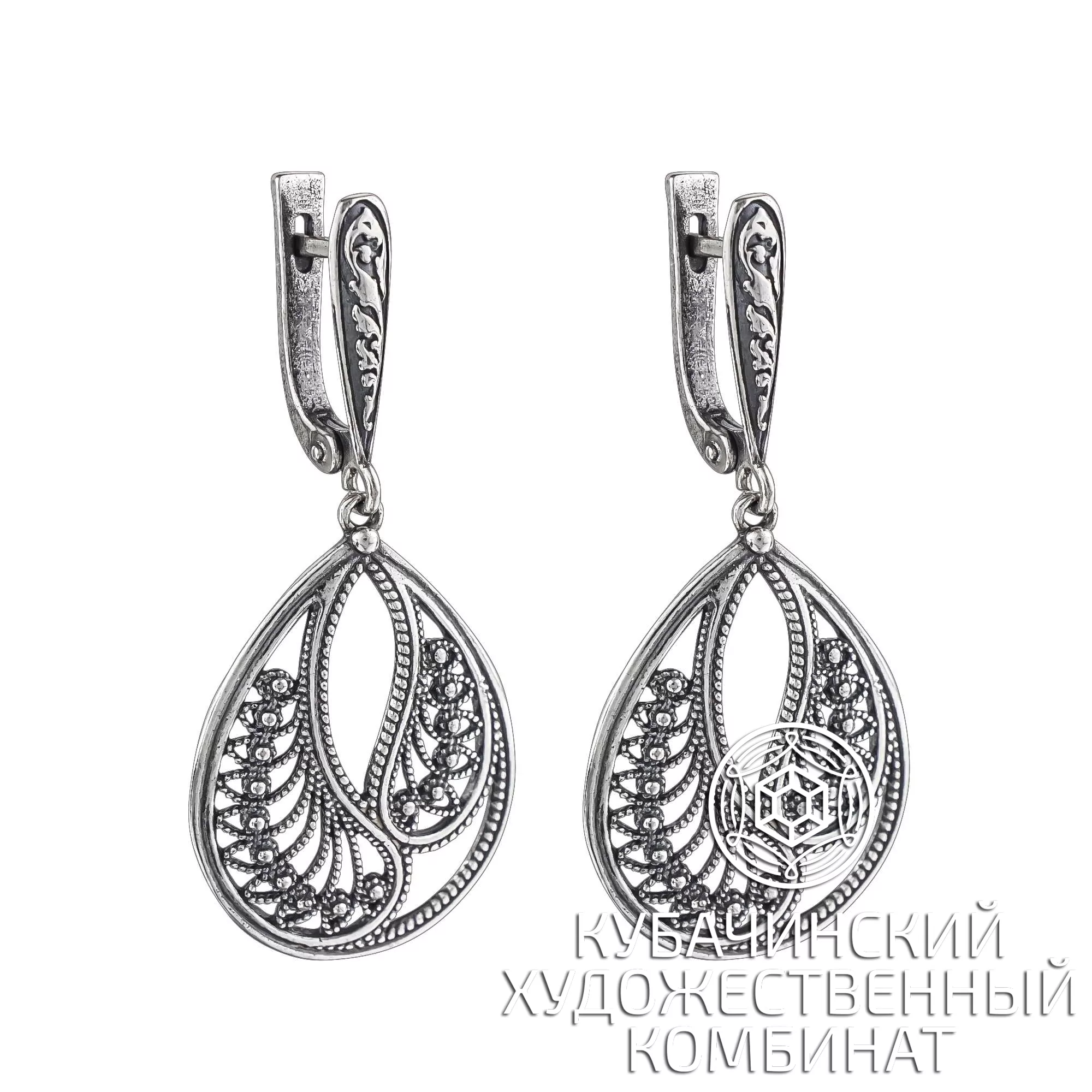 Серьги ручной работы из серебра 925 пробы 