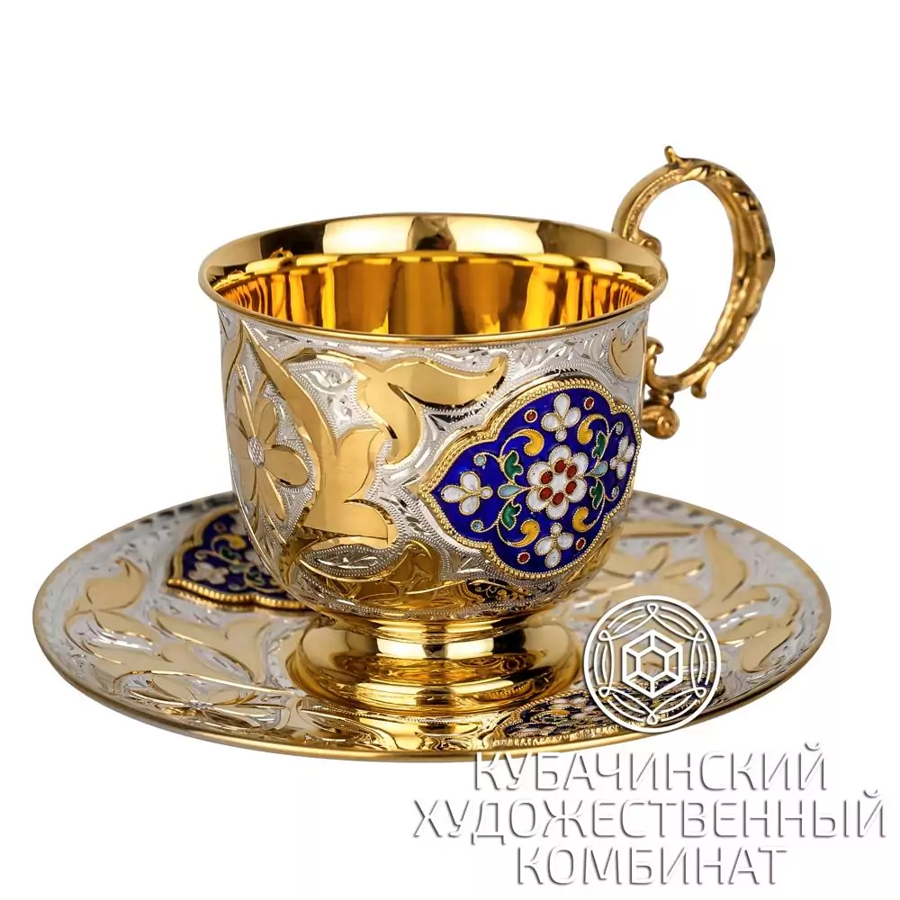 Чайная пара из серебра на 150 мл