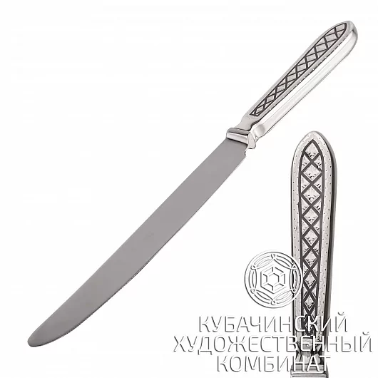 Нож столовый из серебра 925 пробы