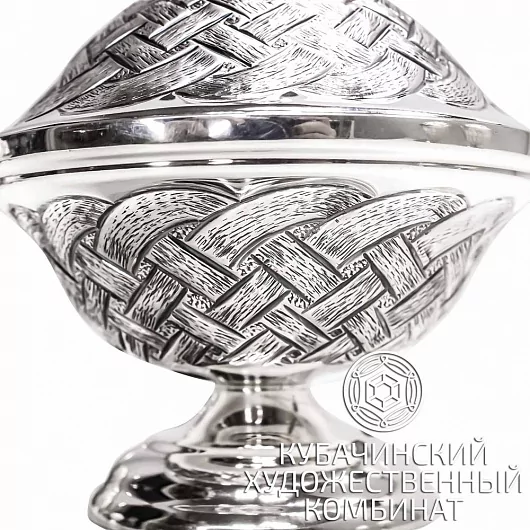 Икорница из серебра 925 пробы на 155 мл