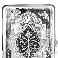Портсигар с рисунком из серебра