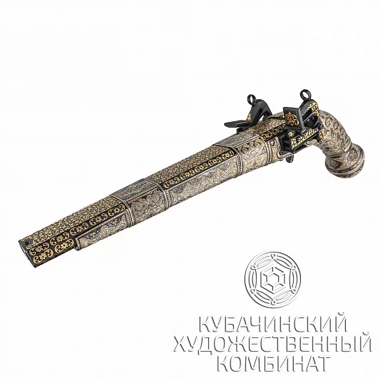Кремневый пистолет из серебра