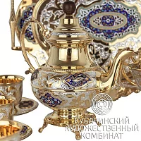 Чайный сервиз из серебра ручной работы Кубачинских мастеров