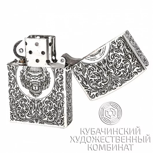 Зажигалка ручной работы из серебра