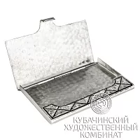 Визитница "Сеть" из серебра 