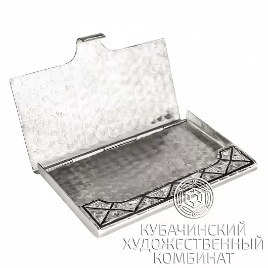 Визитница "Сеть" из серебра 