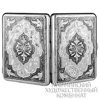 Портсигар с рисунком из серебра